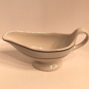 Vintage Jackson Cream Gravy Boat with Blue Trim